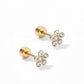 Screwback Stud Earrings - Lyla Flower Clear - LINNY CO WholesaleStuds