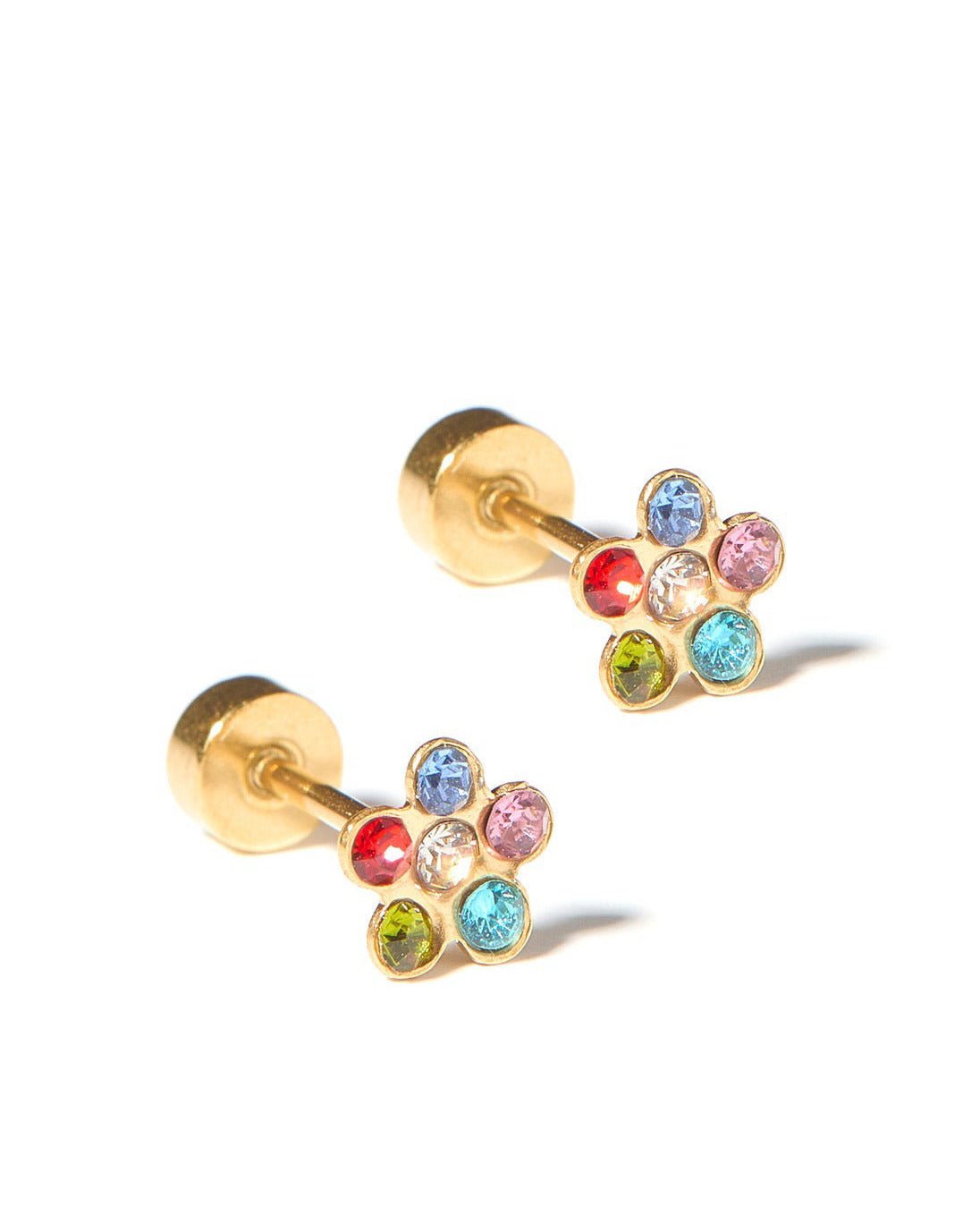 Screwback Stud Earrings - Lyla Flower Multi - LINNY CO WholesaleStuds