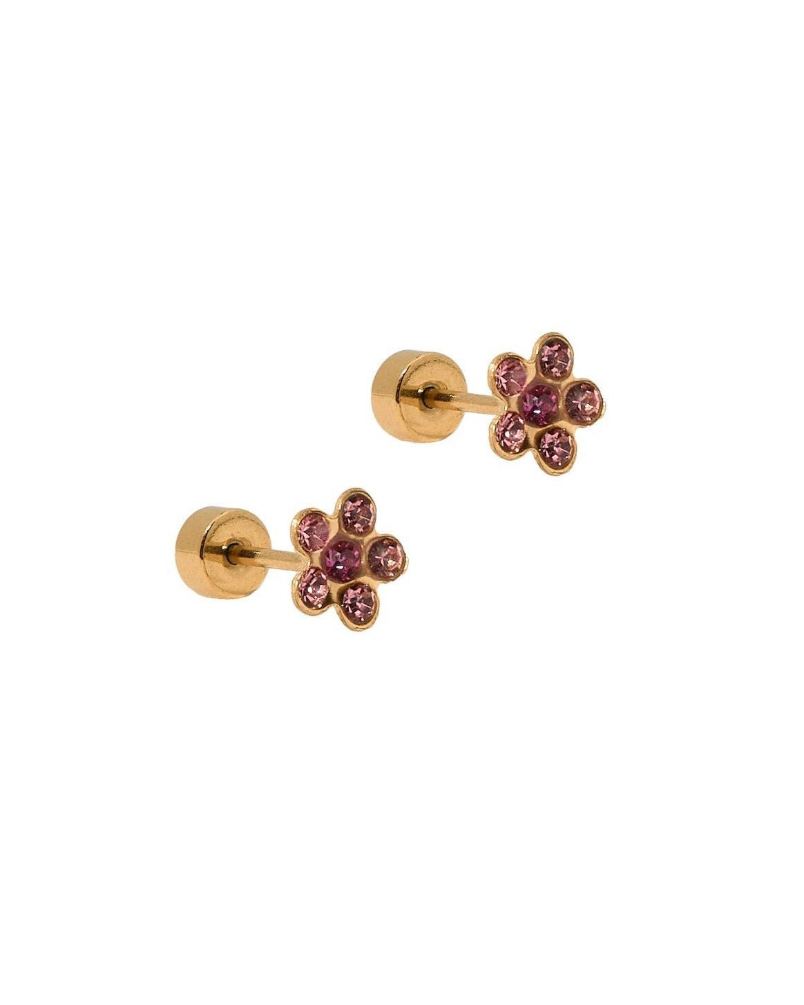 Screwback Stud Earrings - Lyla Flower Pink - LINNY CO WholesaleStuds