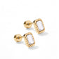 Screwback Stud Earrings - Madison Gold Clear - LINNY CO WholesaleStuds