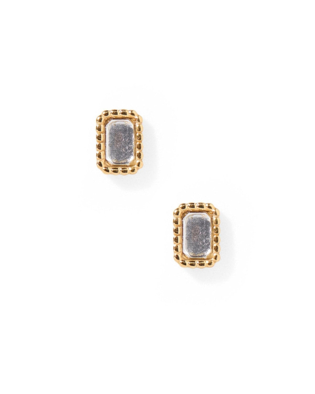 Screwback Stud Earrings - Madison Gold Clear - LINNY CO WholesaleStuds