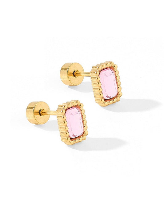 Screwback Stud Earrings - Madison Pink - LINNY CO WholesaleStuds