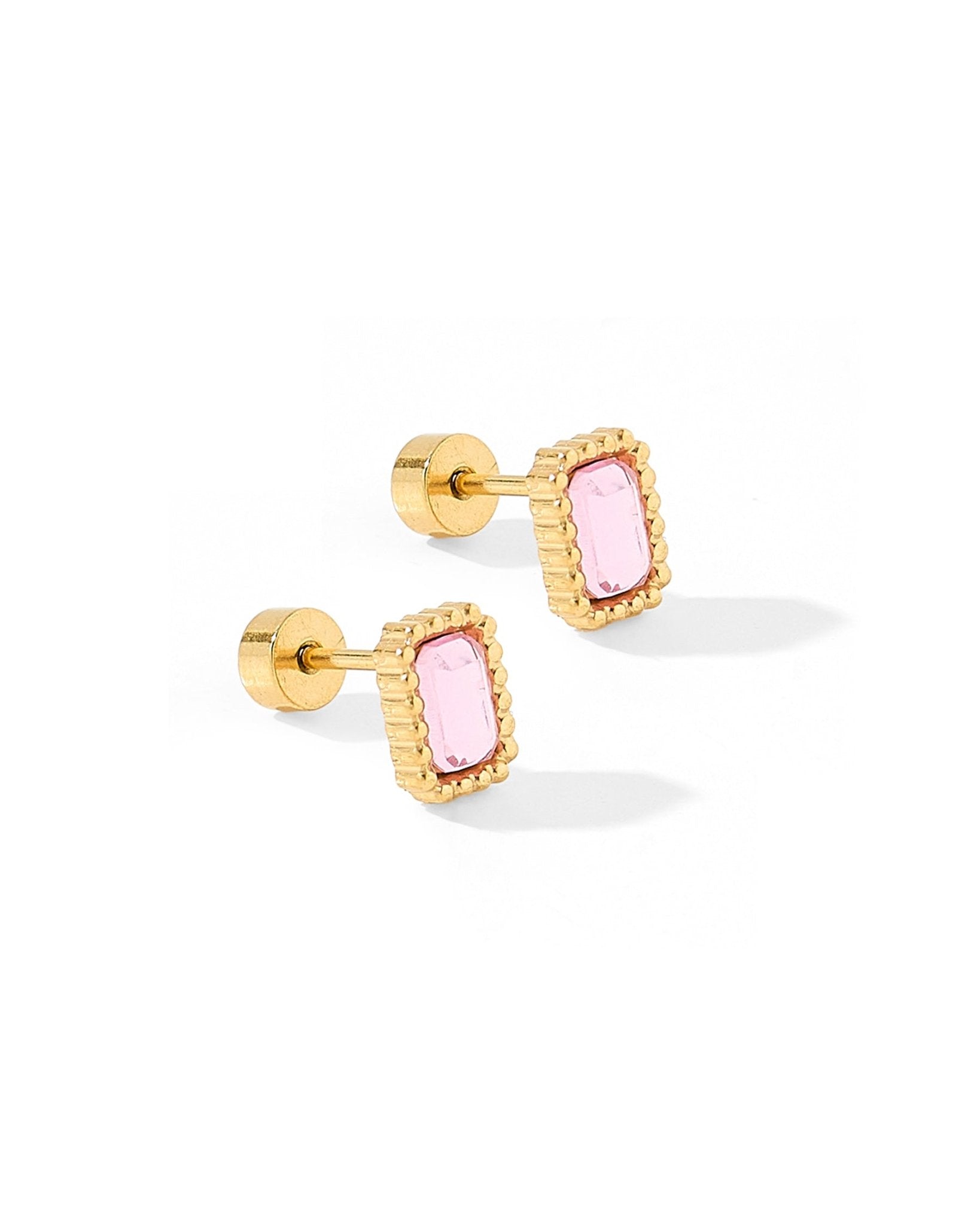 Screwback Stud Earrings - Madison Pink - LINNY CO WholesaleStuds