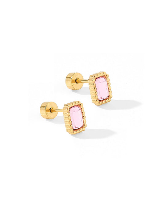 Screwback Stud Earrings - Madison Pink - LINNY CO WholesaleStuds
