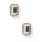 Screwback Stud Earrings - Madison Silver Clear - LINNY CO WholesaleStuds