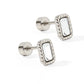 Screwback Stud Earrings - Madison Silver Clear - LINNY CO WholesaleStuds