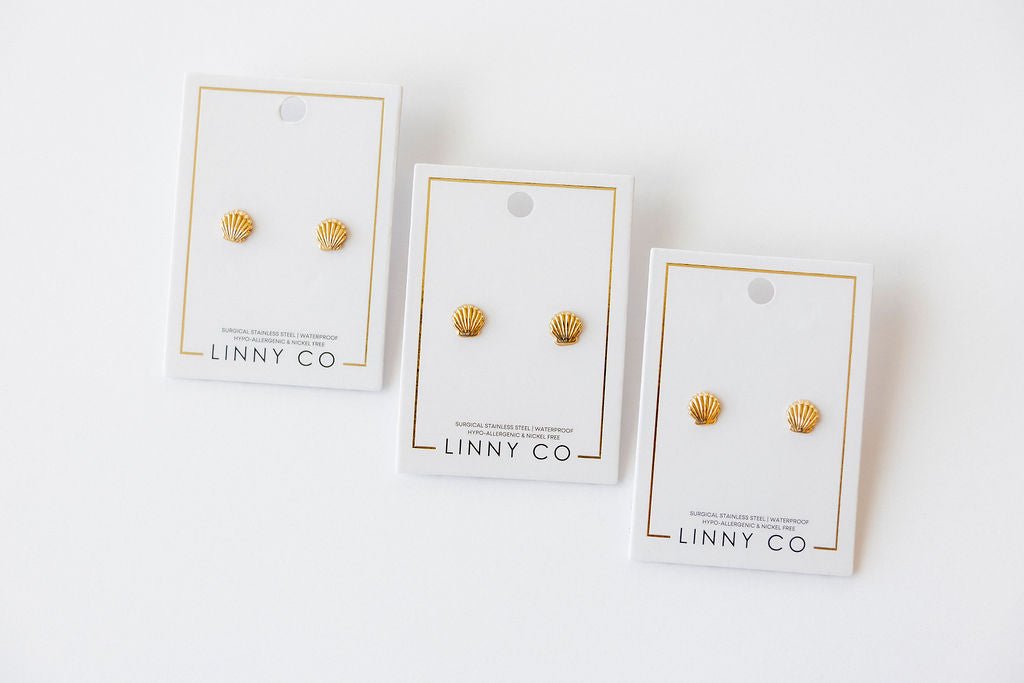 Screwback Stud Earrings - Marina Shell - LINNY CO WholesaleStuds