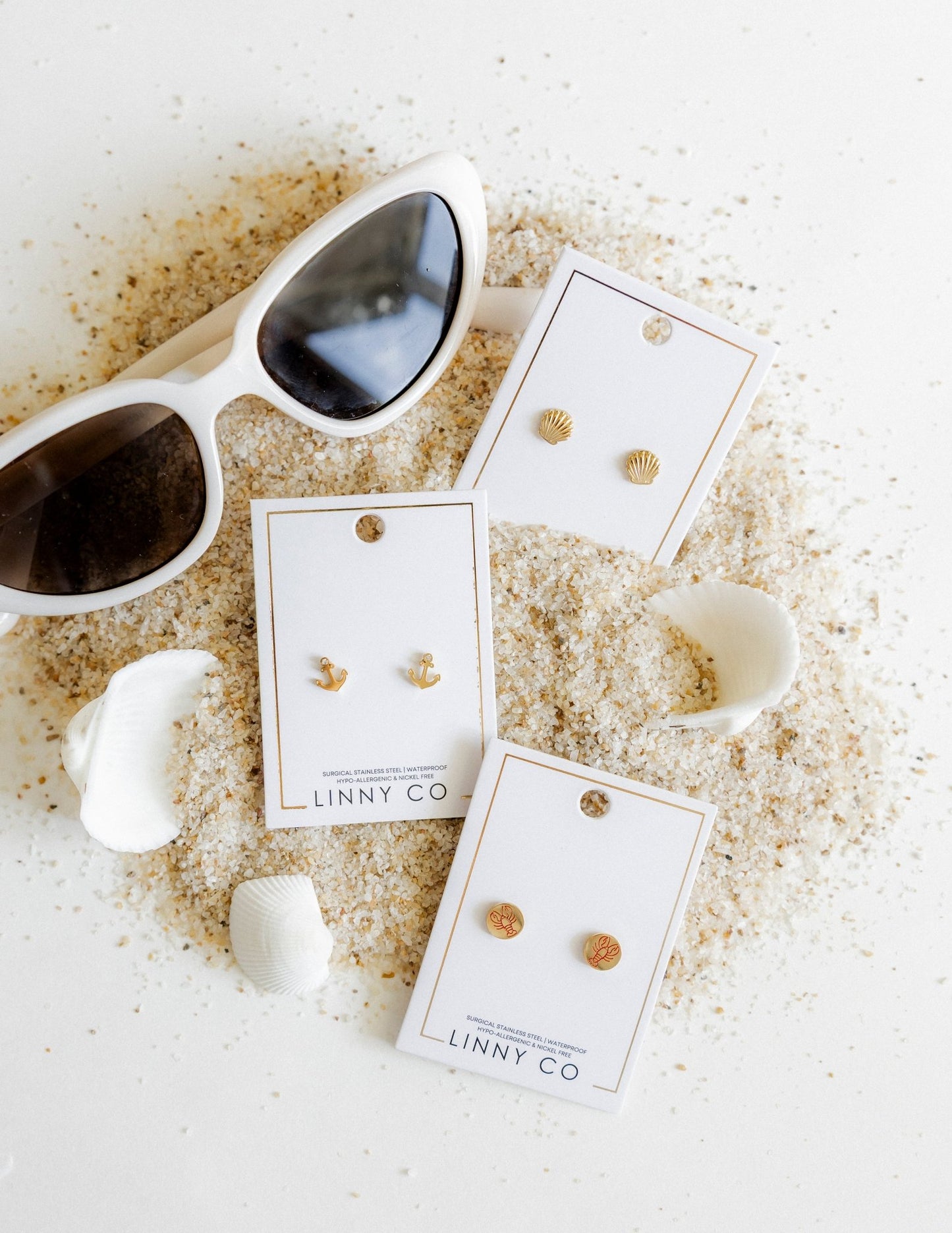 Screwback Stud Earrings - Marina Shell - LINNY CO WholesaleStuds