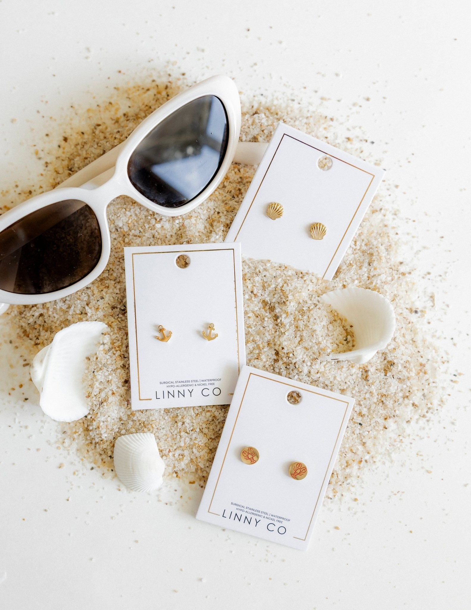 Screwback Stud Earrings - Marina Shell - LINNY CO WholesaleStuds