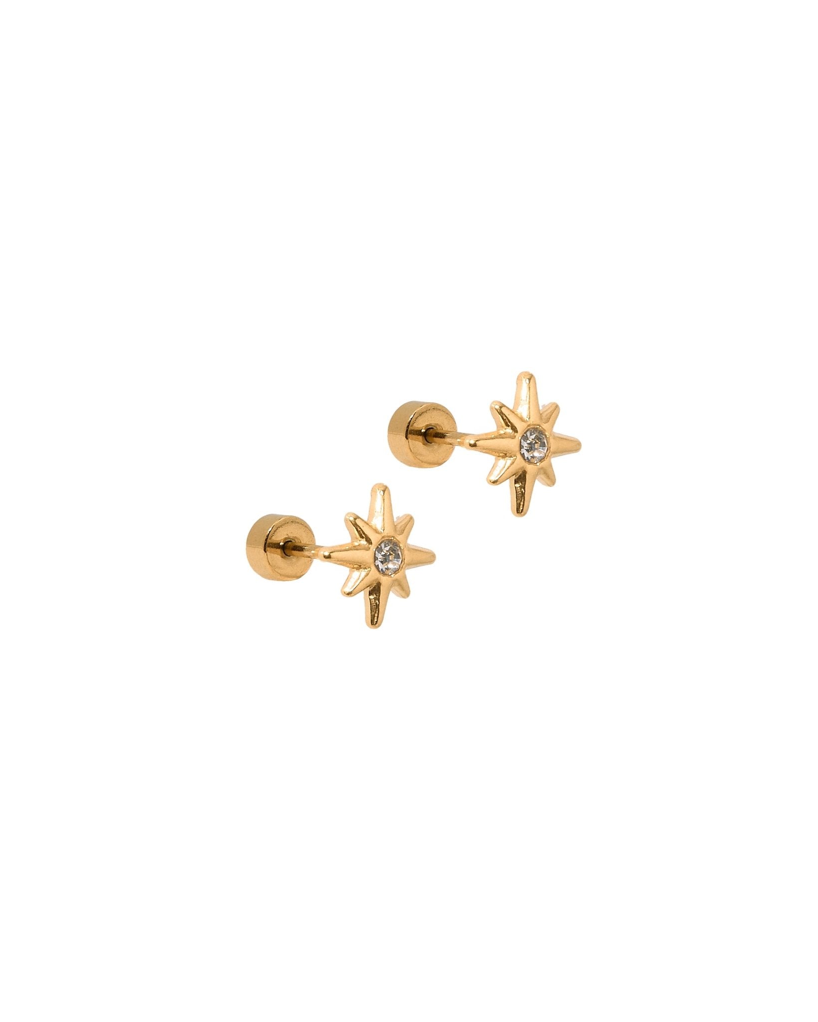 Screwback Stud Earrings - Mary CZ Star - LINNY CO WholesaleStuds