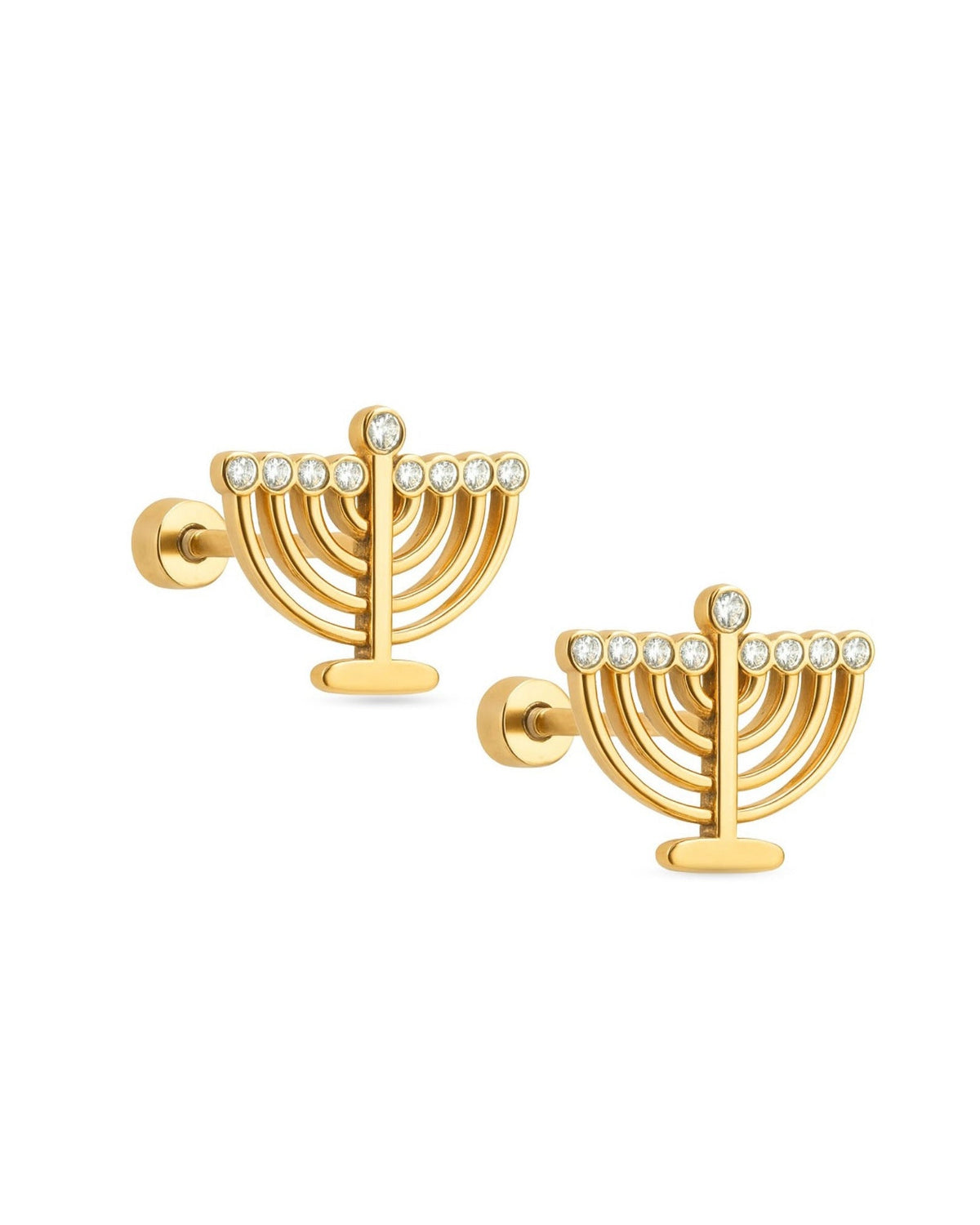 Screwback Stud Earrings - Menorah - LINNY CO WholesaleStuds