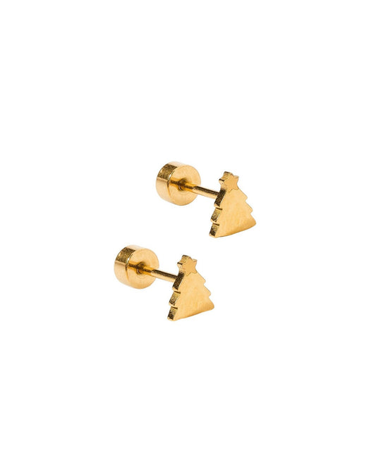Screwback Stud Earrings - Micro Christmas Tree - LINNY CO WholesaleStuds
