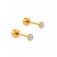 Screwback Stud Earrings - Micro Cooper Clear Gold 2mm - LINNY CO WholesaleStuds