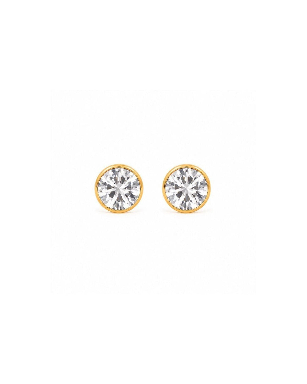 Screwback Stud Earrings - Micro Cooper Clear Gold 2mm - LINNY CO WholesaleStuds