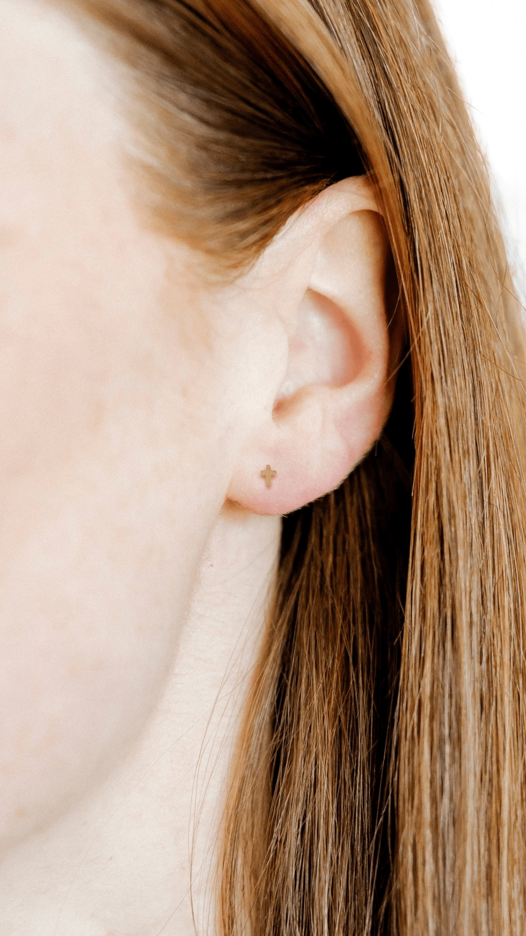 Screwback Stud Earrings - Micro Cross Gold - LINNY CO WholesaleStuds