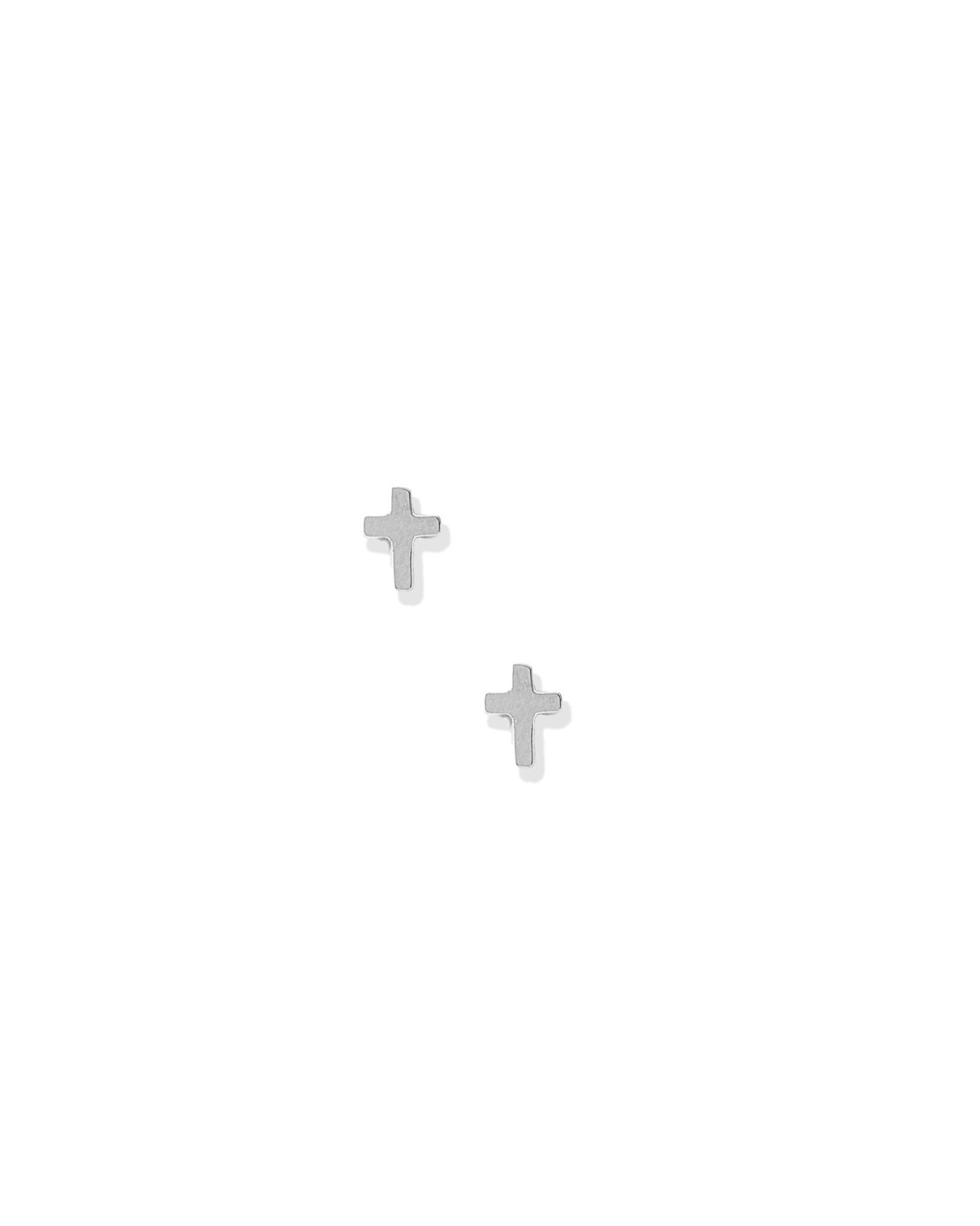Screwback Stud Earrings - Micro Cross Silver - LINNY CO WholesaleStuds