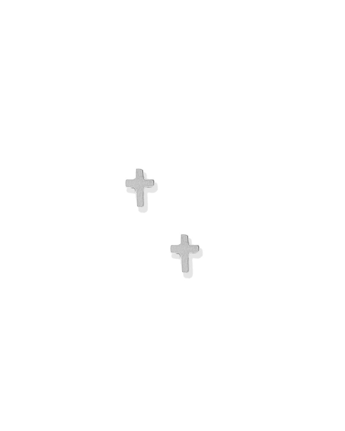 Screwback Stud Earrings - Micro Cross Silver - LINNY CO WholesaleStuds