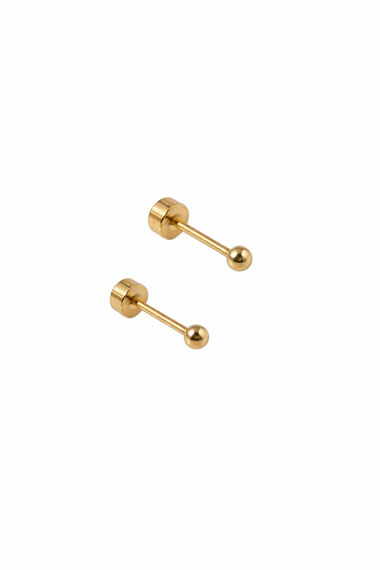 Screwback Stud Earrings - Micro Evelyn Gold - LINNY CO WholesaleStuds