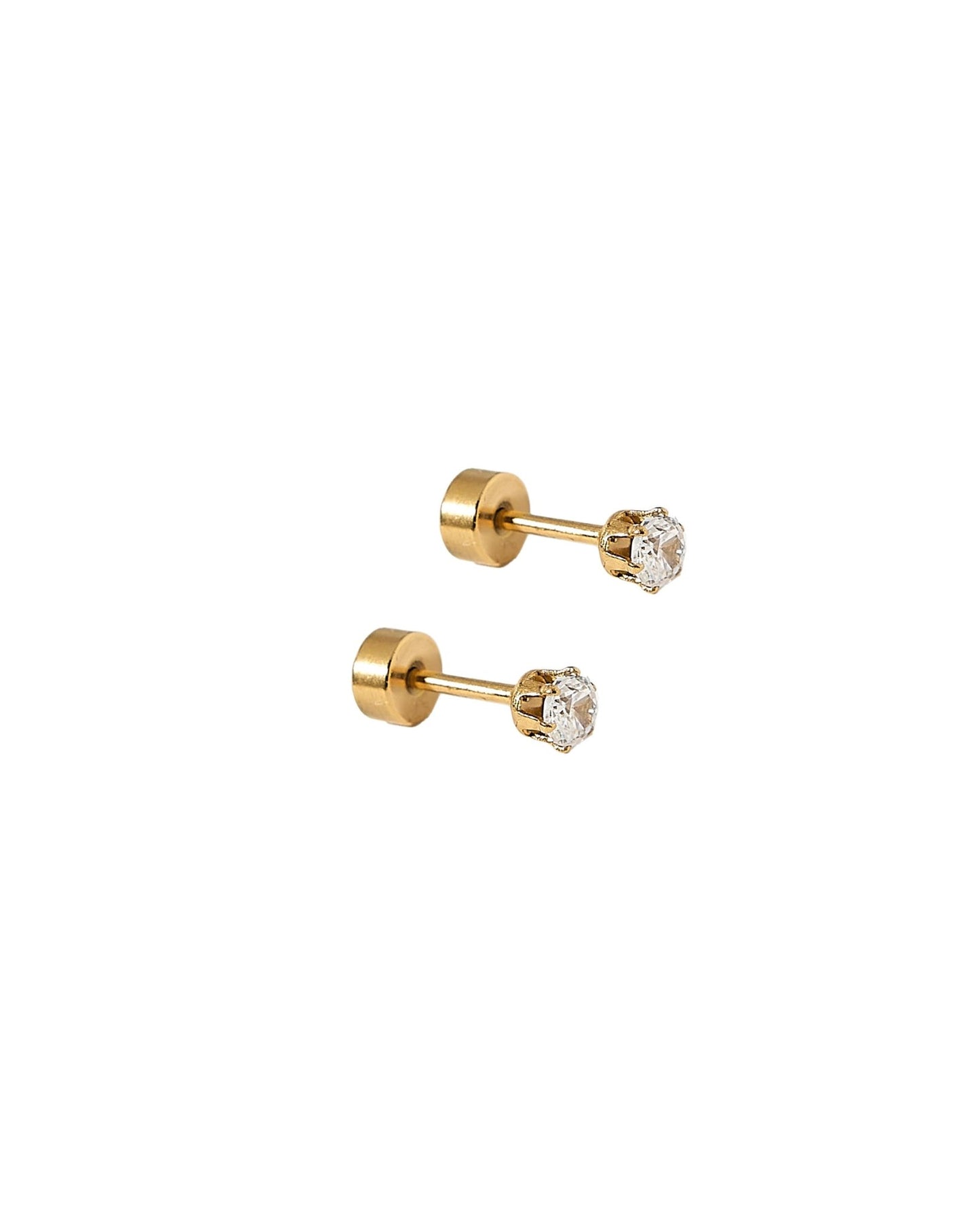 Screwback Stud Earrings - Micro Helen Gold - LINNY CO WholesaleStuds