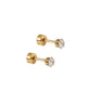 Screwback Stud Earrings - Micro Helen Gold - LINNY CO WholesaleStuds