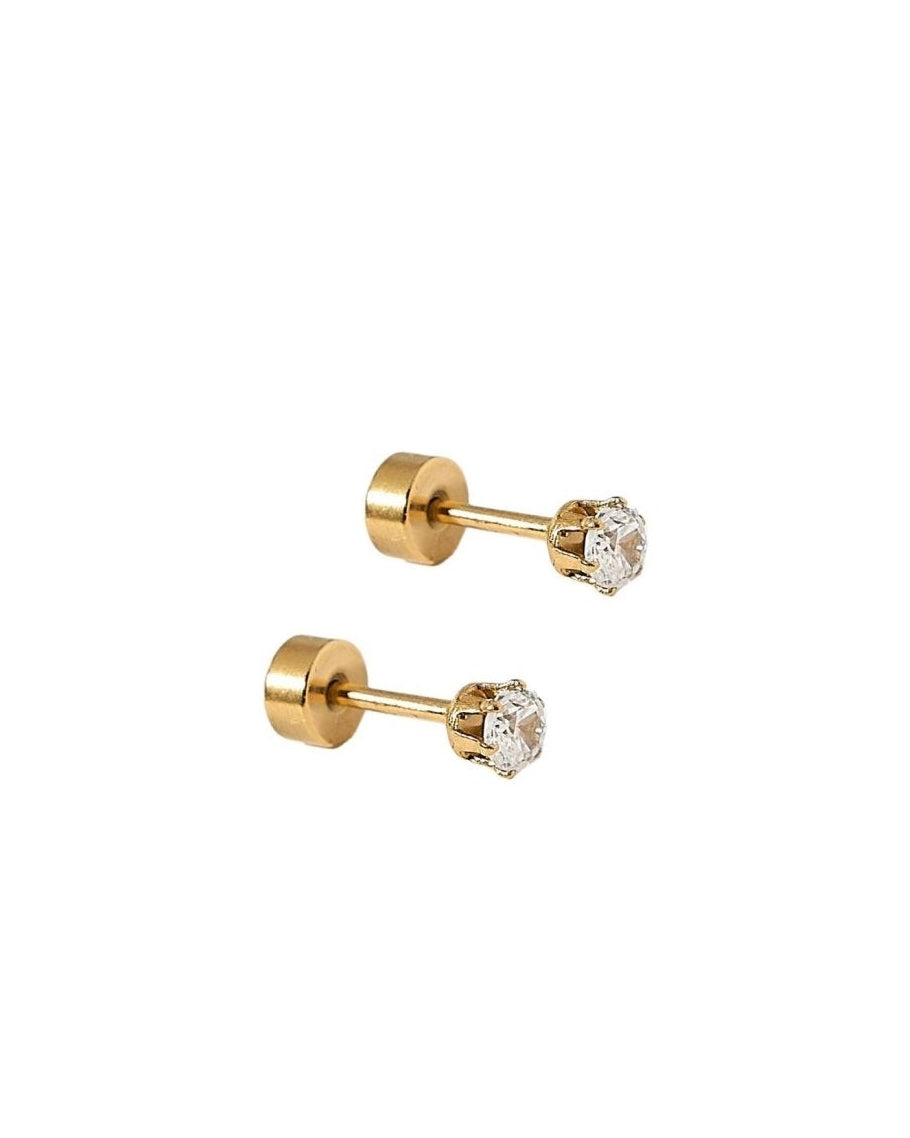 Screwback Stud Earrings - Micro Helen Gold - LINNY CO WholesaleStuds