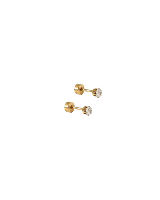 Screwback Stud Earrings - Micro Helen Gold - LINNY CO WholesaleStuds