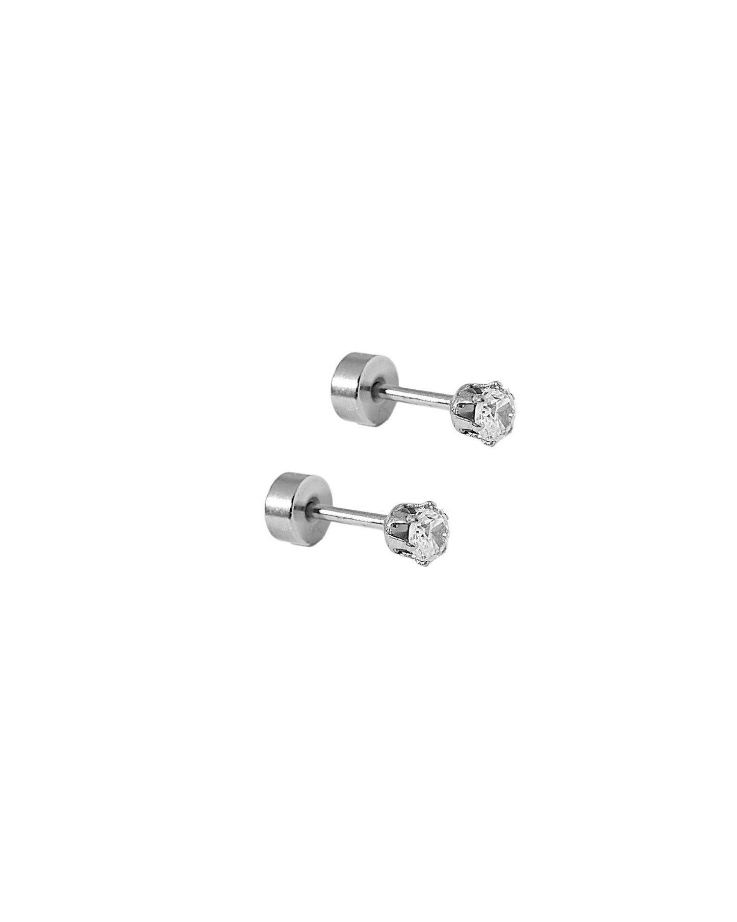 Screwback Stud Earrings - Micro Helen Silver - LINNY CO WholesaleStuds