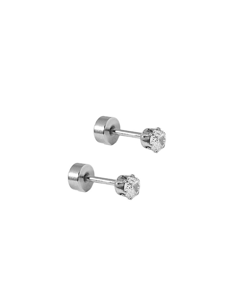 Screwback Stud Earrings - Micro Helen Silver - LINNY CO WholesaleStuds