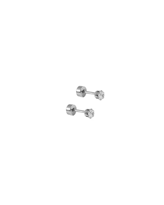 Screwback Stud Earrings - Micro Helen Silver - LINNY CO WholesaleStuds