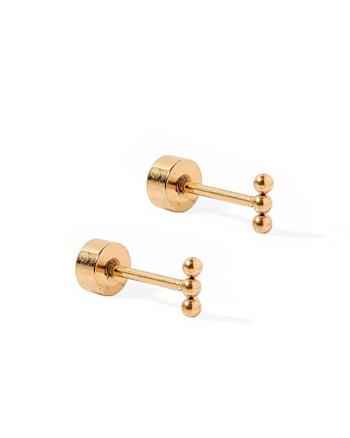 Screwback Stud Earrings - Micro Tally Gold - LINNY CO WholesaleStuds