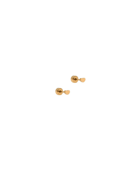 Screwback Stud Earrings - Micro Tessa Heart Gold - LINNY CO WholesaleStuds