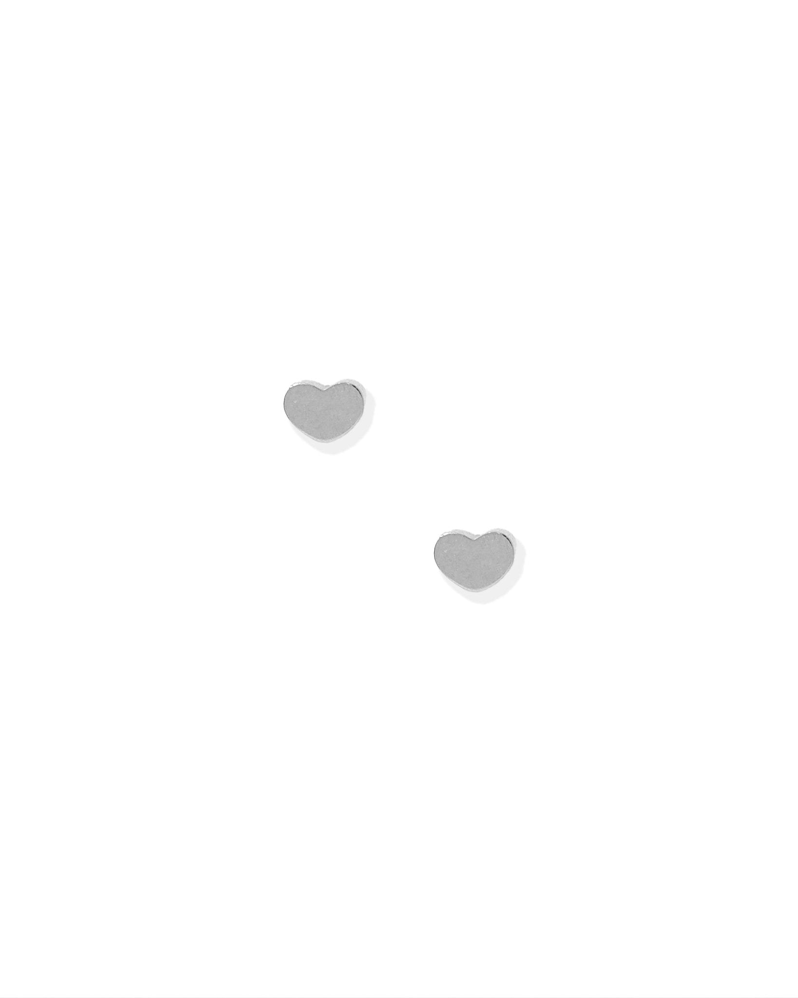 Screwback Stud Earrings - Micro Tessa Heart Silver - LINNY CO WholesaleStuds