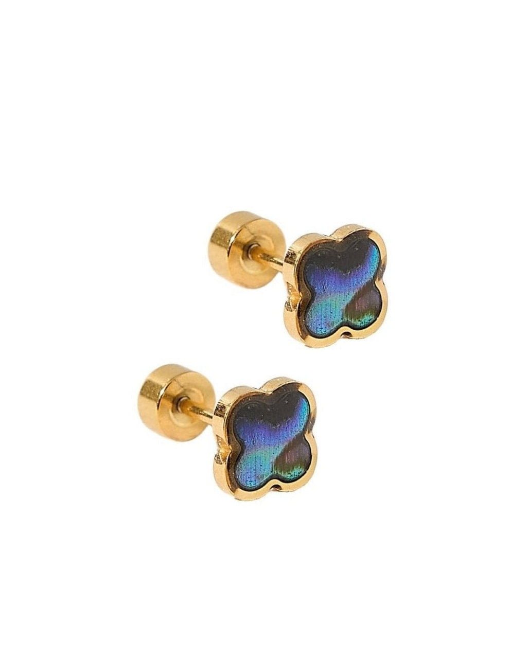 Screwback Stud Earrings - Midnight Clover - LINNY CO WholesaleStuds