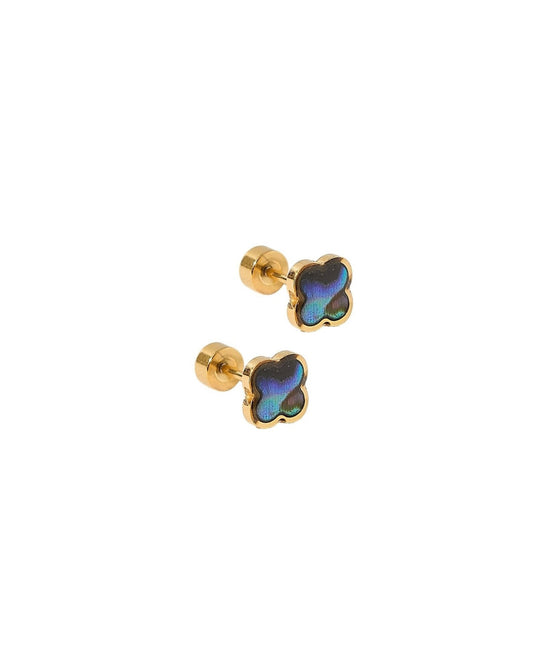 Screwback Stud Earrings - Midnight Clover - LINNY CO WholesaleStuds