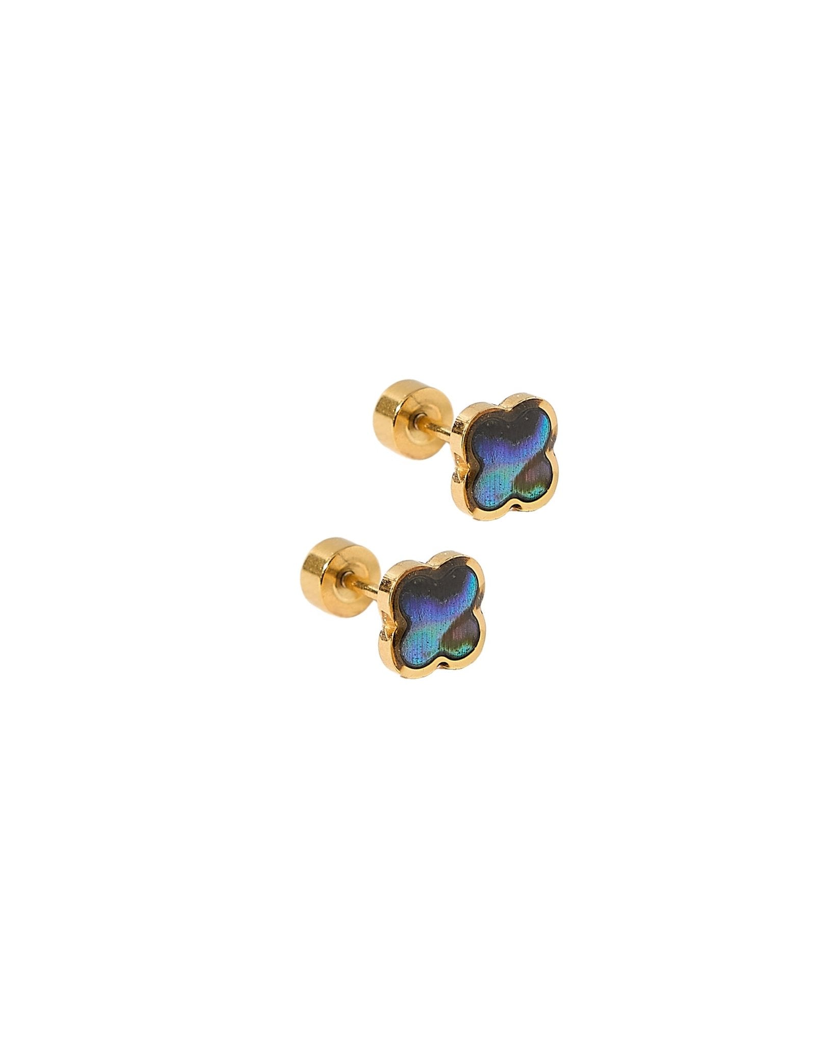 Screwback Stud Earrings - Midnight Clover - LINNY CO WholesaleStuds