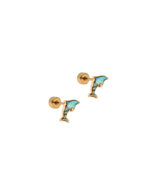 Screwback Stud Earrings - Midnight Dolphin - LINNY CO WholesaleStuds