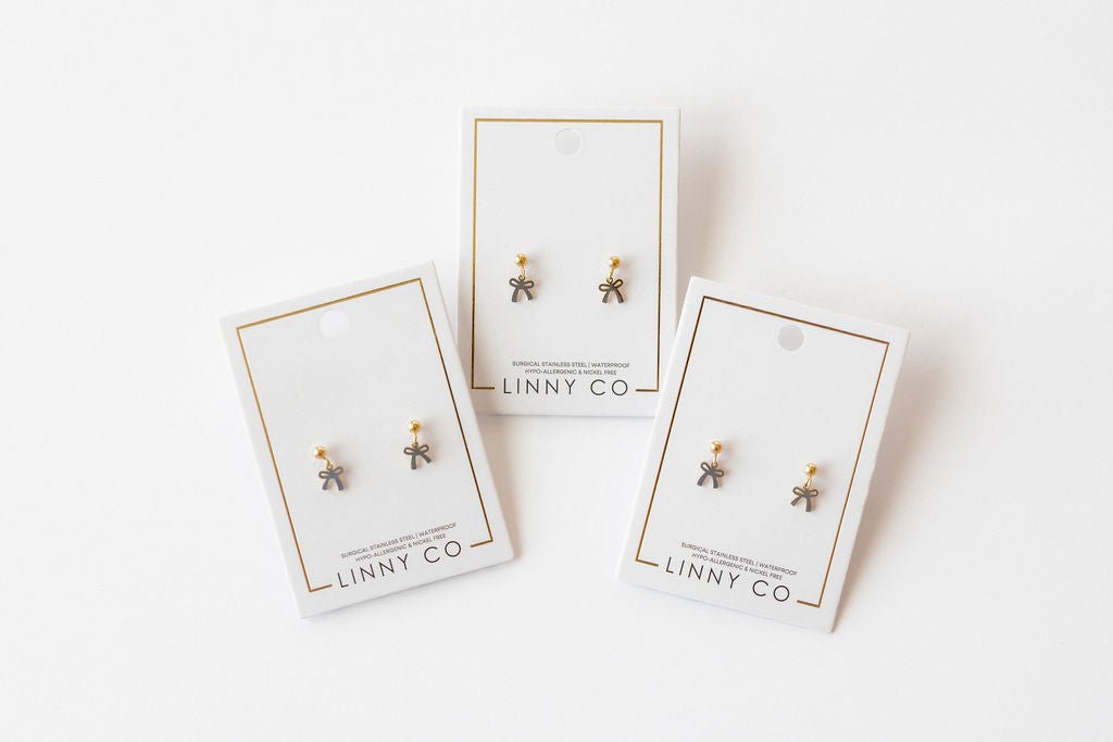 Screwback Stud Earrings - Millie Bow - LINNY CO WholesaleStuds