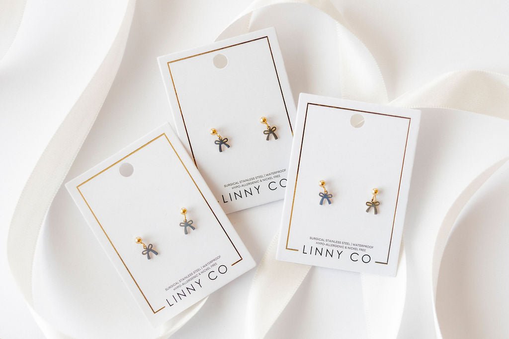 Screwback Stud Earrings - Millie Bow - LINNY CO WholesaleStuds
