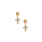 Screwback Stud Earrings - Millie Cross CZ Gold - LINNY CO WholesaleStuds