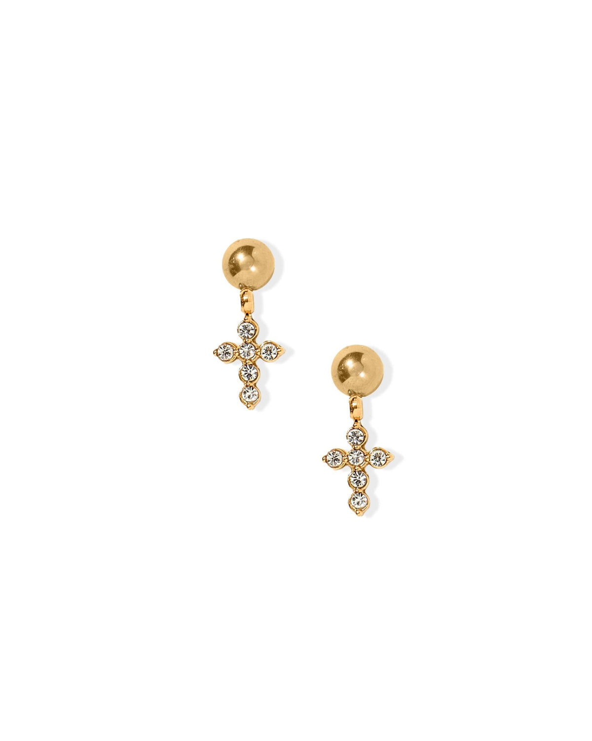 Screwback Stud Earrings - Millie Cross CZ Gold - LINNY CO WholesaleStuds