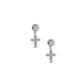 Screwback Stud Earrings - Millie Cross CZ Silver - LINNY CO WholesaleStuds