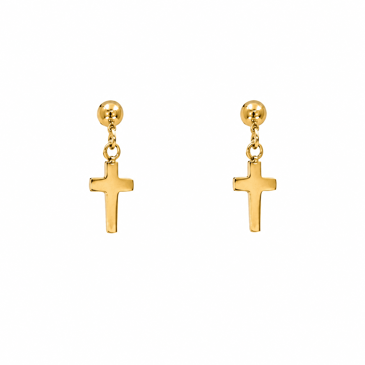 Screwback Stud Earrings - Millie Cross Gold - LINNY CO WholesaleStuds