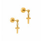 Screwback Stud Earrings - Millie Cross Gold - LINNY CO WholesaleStuds
