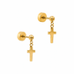 Screwback Stud Earrings - Millie Cross Gold - LINNY CO WholesaleStuds