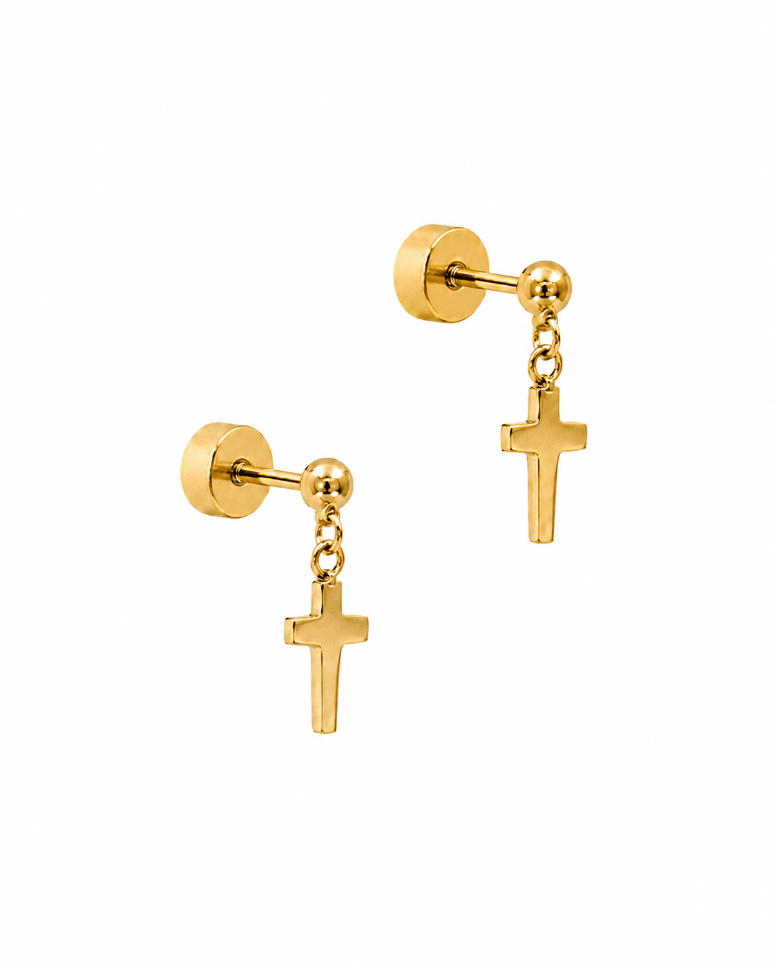 Screwback Stud Earrings - Millie Cross Gold - LINNY CO WholesaleStuds