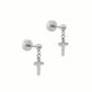 Screwback Stud Earrings - Millie Cross Silver - LINNY CO WholesaleStuds