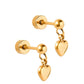 Screwback Stud Earrings - Millie Heart Gold - LINNY CO WholesaleStuds
