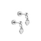 Screwback Stud Earrings - Millie Heart Silver - LINNY CO WholesaleStuds