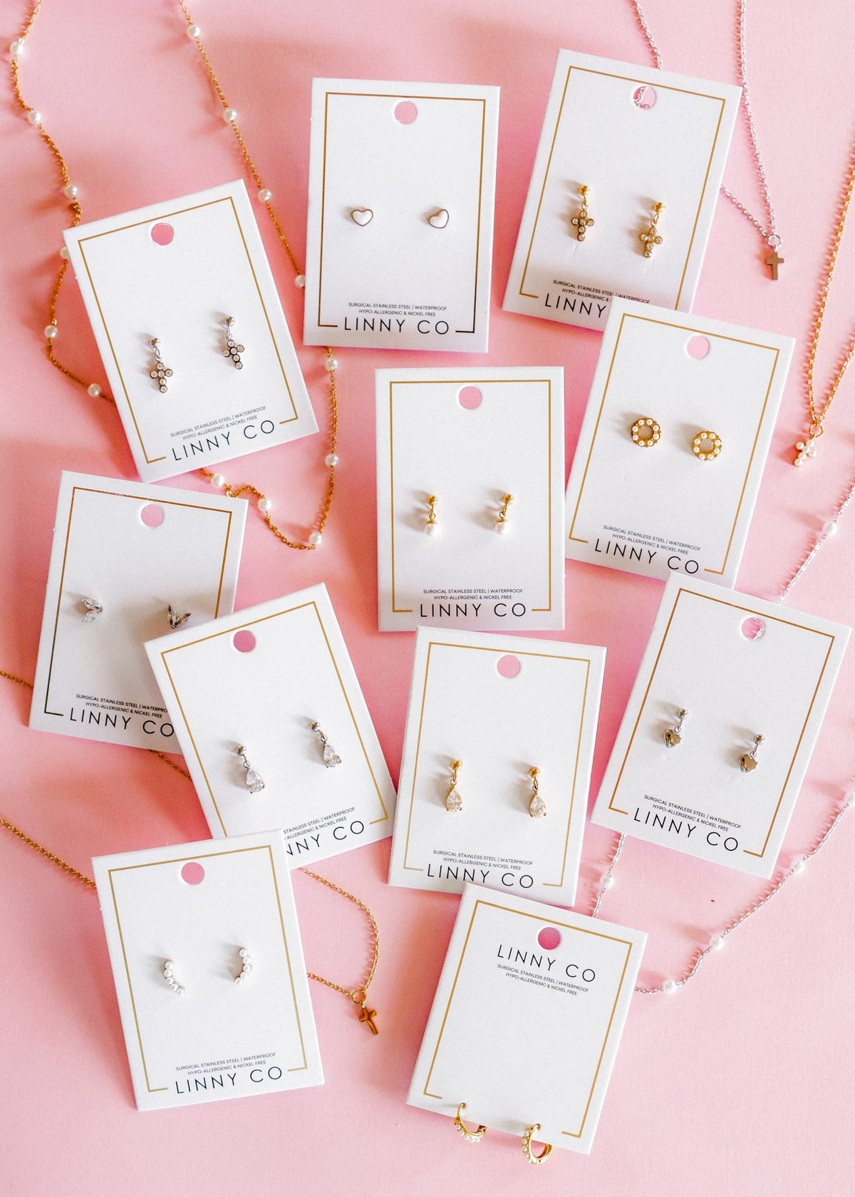 Screwback Stud Earrings - Millie Heart Silver - LINNY CO WholesaleStuds
