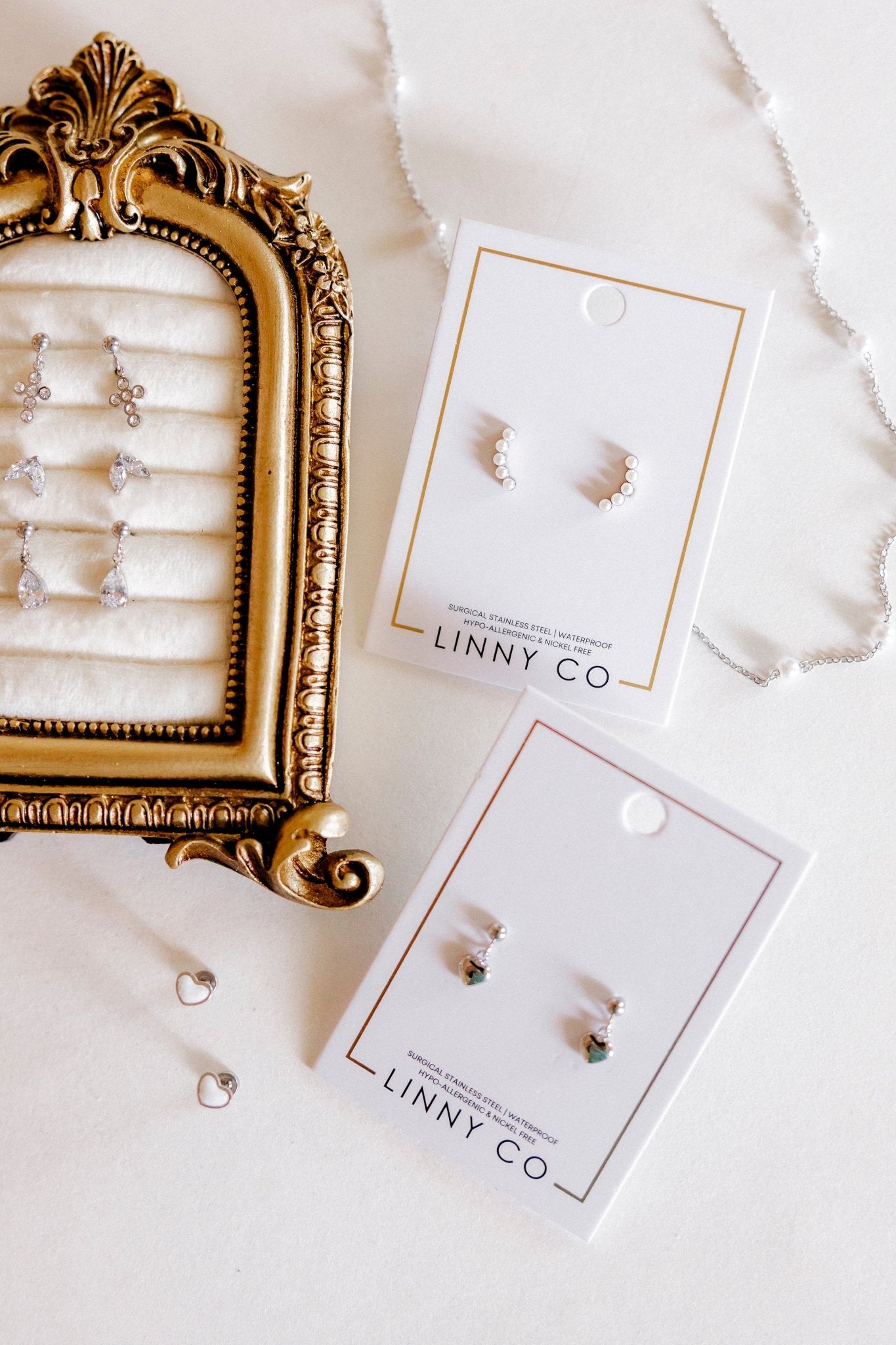 Screwback Stud Earrings - Millie Heart Silver - LINNY CO WholesaleStuds